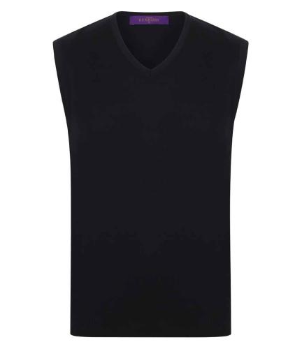 Henbury Sleeveless V Nk Sweater - Black - 3XL
